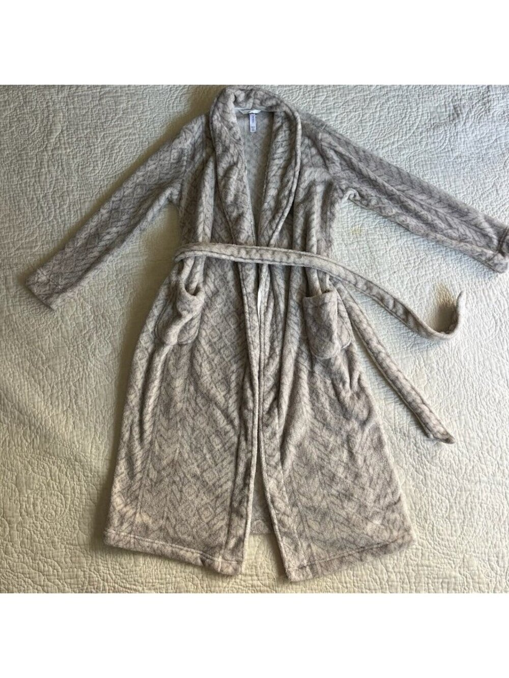 Gilligan & Omalley Women’s Sleepwear Gray Robe Belted Wrap Long Sleeve Bathrobe